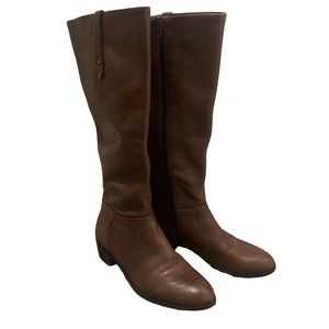 Crown Vintage Aubrie Brown Leather Knee High Riding Boots for Women Size 8m!!